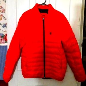 SPYDER MEN'S RED DOWN PUFFER JACKET